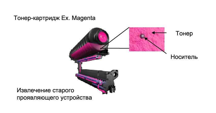 Sharp MX-6500N. Система обновления проявляющего устройства