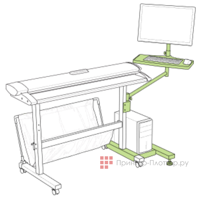 Colortrac SmartLF SCi 36e. Вариант монтажа плоского экрана 