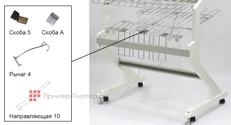 KIP Print & Original Receiving Tray KIP7170. Снятие центральной направляющей KIP Print & Original Receiving Tray KIP7170. Снятие центральной направляющей