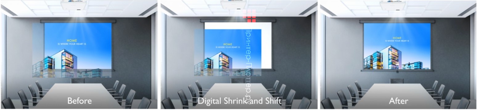 BenQ LU950. Цифровое сжатие и сдвиг изображения