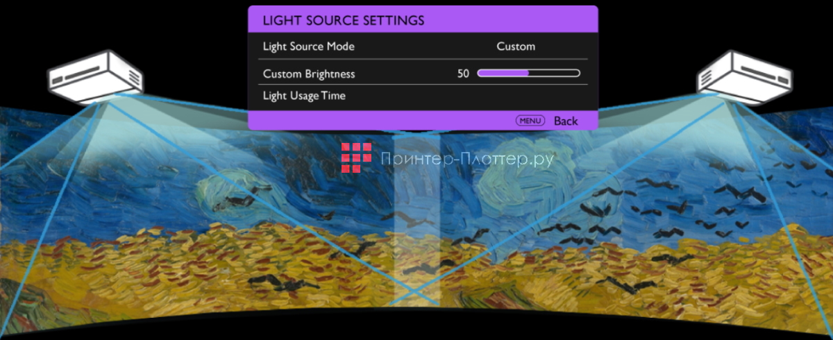 BenQ LU960UST. Режим настраиваемой освещенности для стабильной яркости изображения