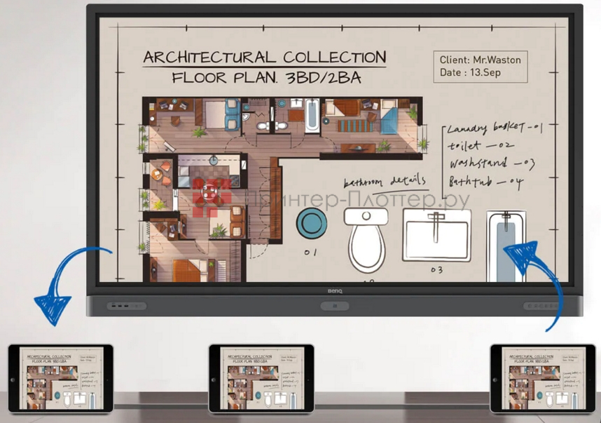 BenQ RP7502. Двустороннее дублирование экрана