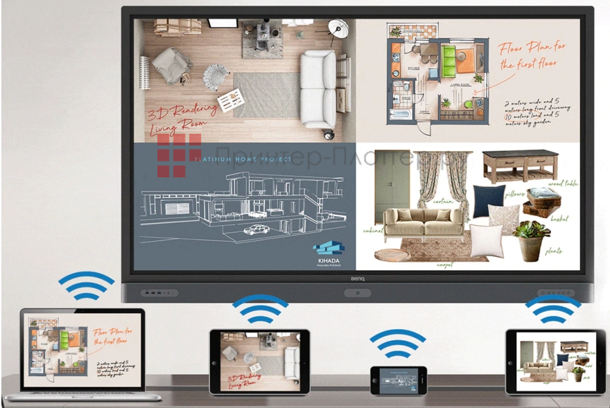 BenQ RP7502. Разделение экрана и центральное управление