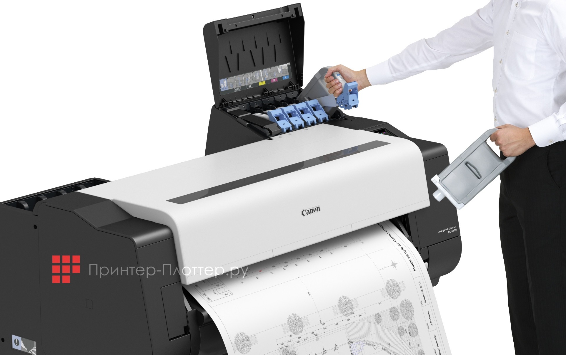 Canon imagePROGRAF TX-3100. Замена емкостей для чернил