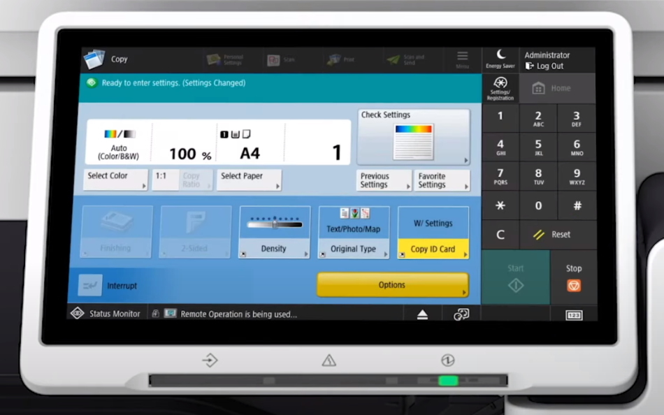Canon imageRUNNER ADVANCE DX C3930i. Панель управления