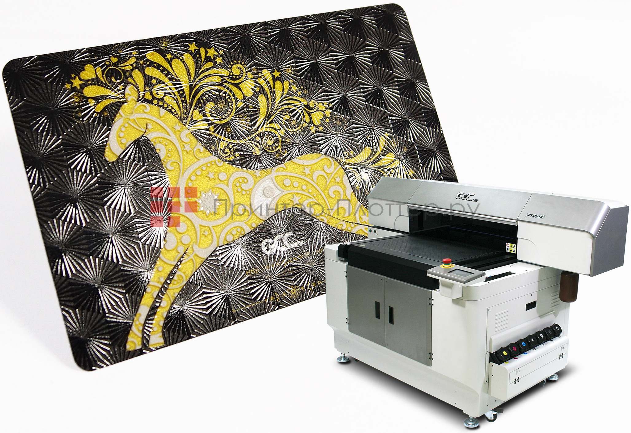 GCC JF-240UV. Эффект текстурной печати