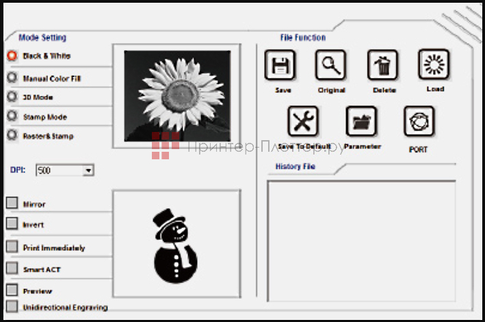 GCC LaserPro S400-120. Дружественный интерфейс драйвера