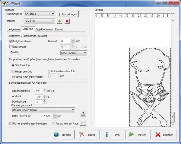 GCC RX II-61 + AFR-24S. CutWizard