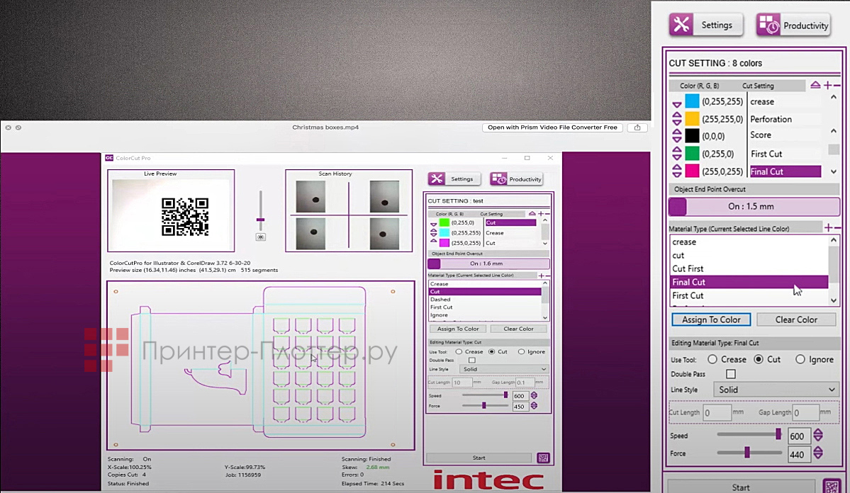 Intec ColorCut FB9000PRO. Функционал ColorCut Pro