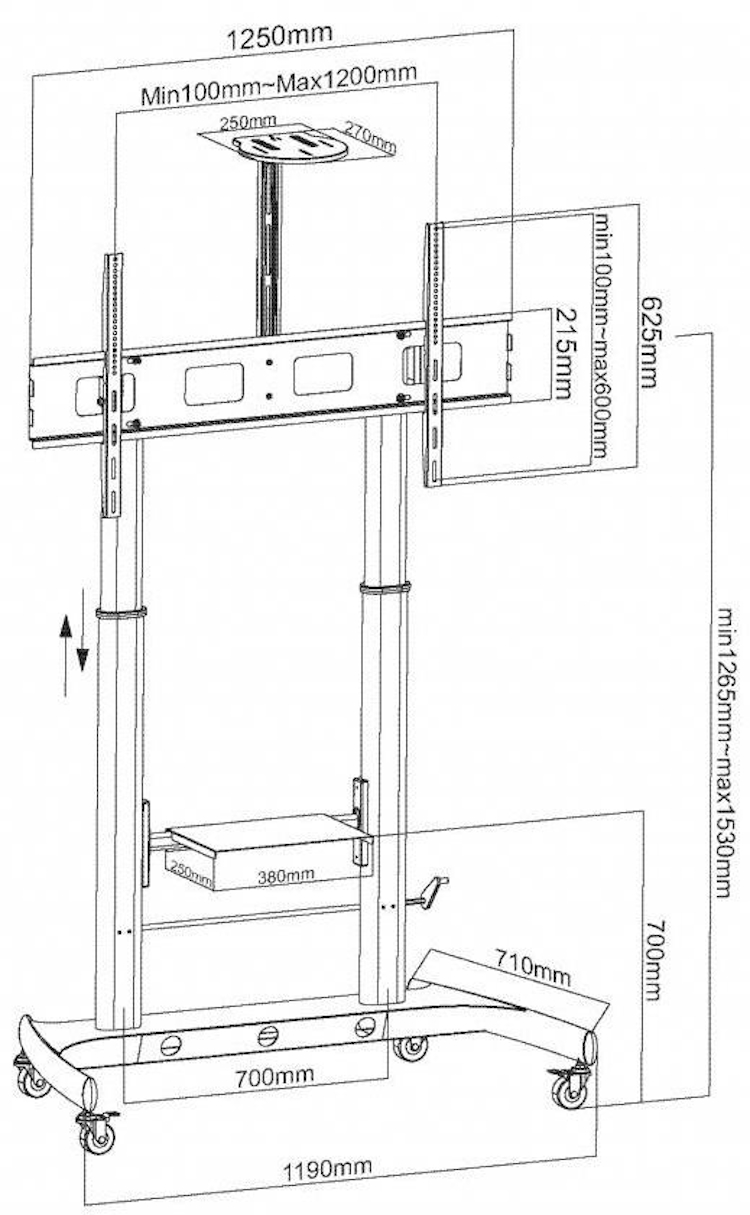 Classic Solution IFP-657P4K + CS T-F003. Мобильная стойка
