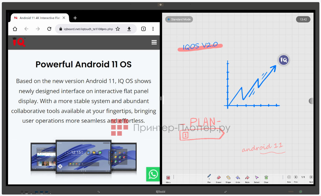 IQBoard TE1100 LE065MD IQTouch. Многозадачность с двумя экранами