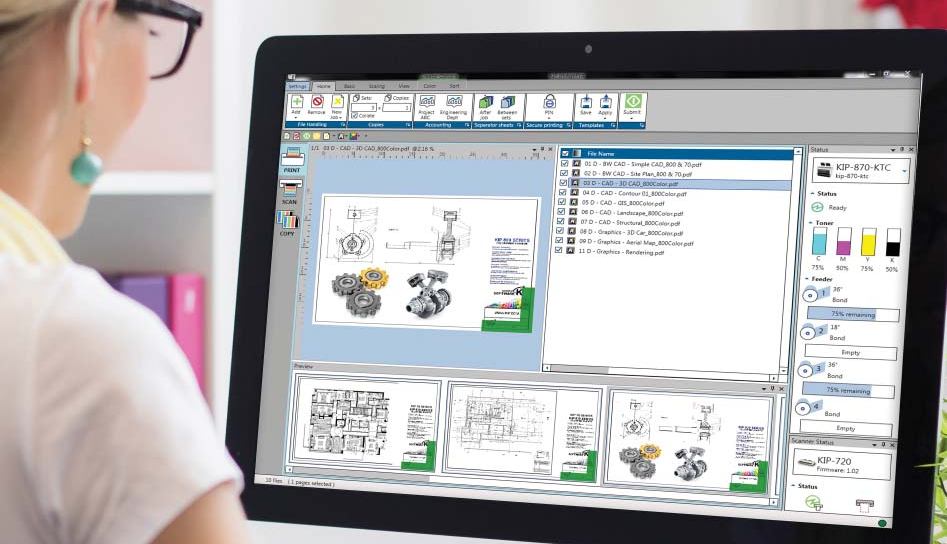 KIP 7170 STF. Отправка заданий на печать