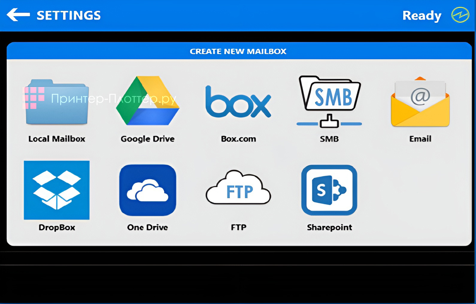 МФУ KIP 7970M. Сканирование в облачные сервисы