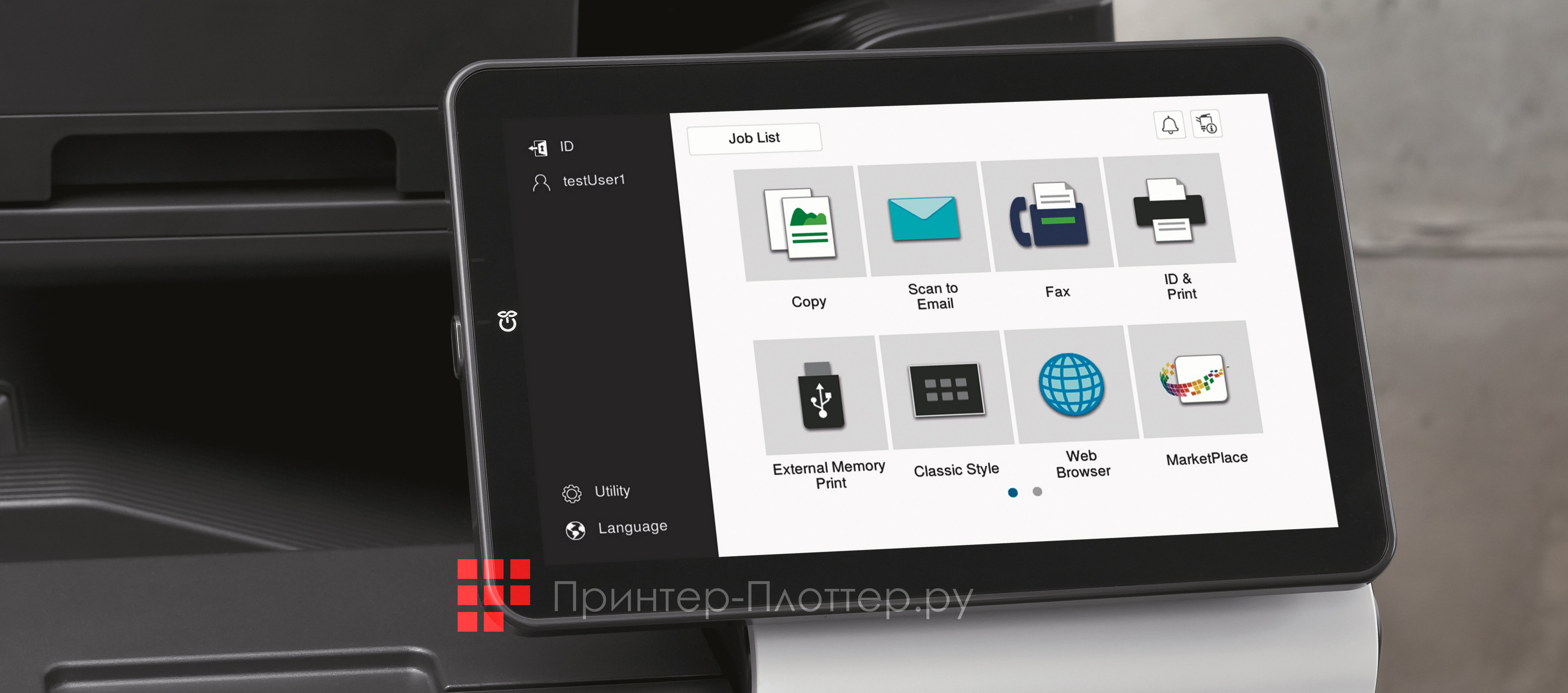 Konica Minolta bizhub 450i. Сенсорная панель