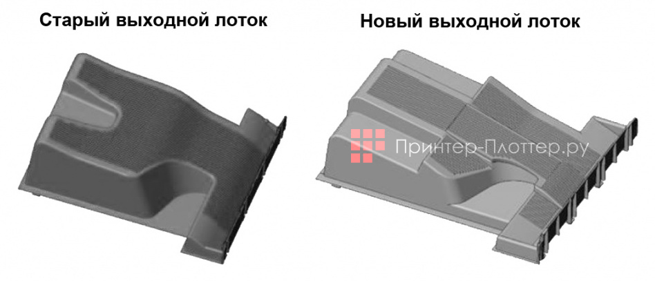 Konica Minolta bizhub C251i. Изменение формы выходного лотка