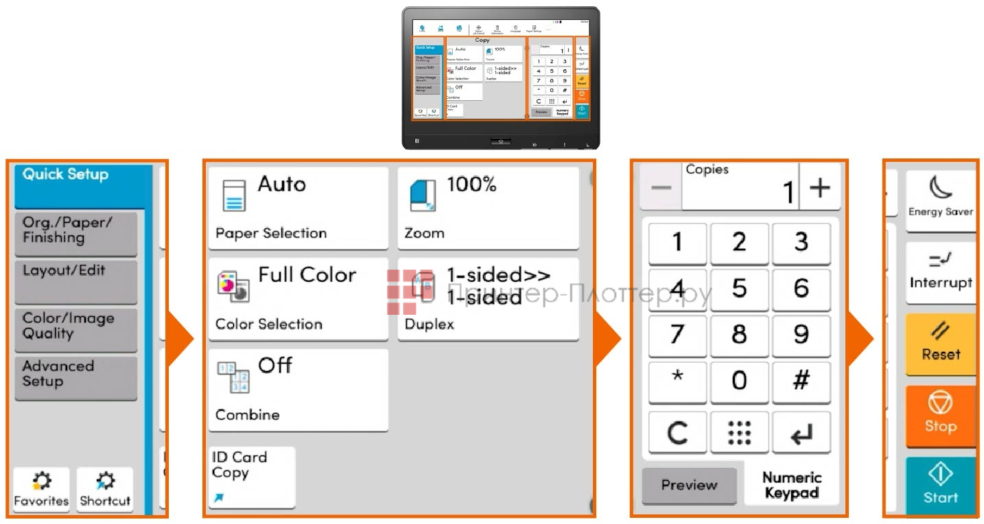 Kyocera TASKalfa 7004i. Настройка кнопок панели управления