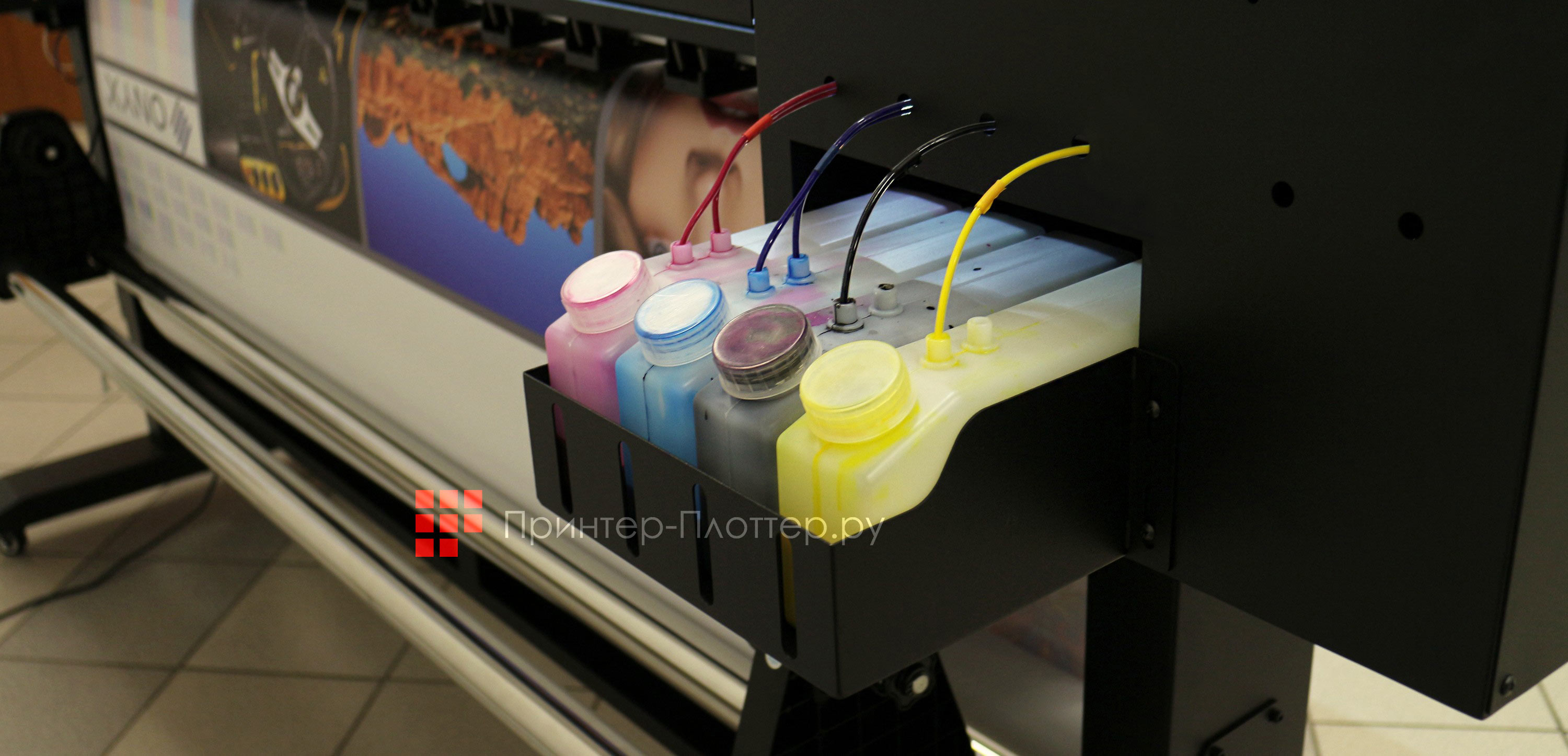 LINEA Sol A100 1601. СНПЧ: к каждому демпферу подключается своя чернильная трубка