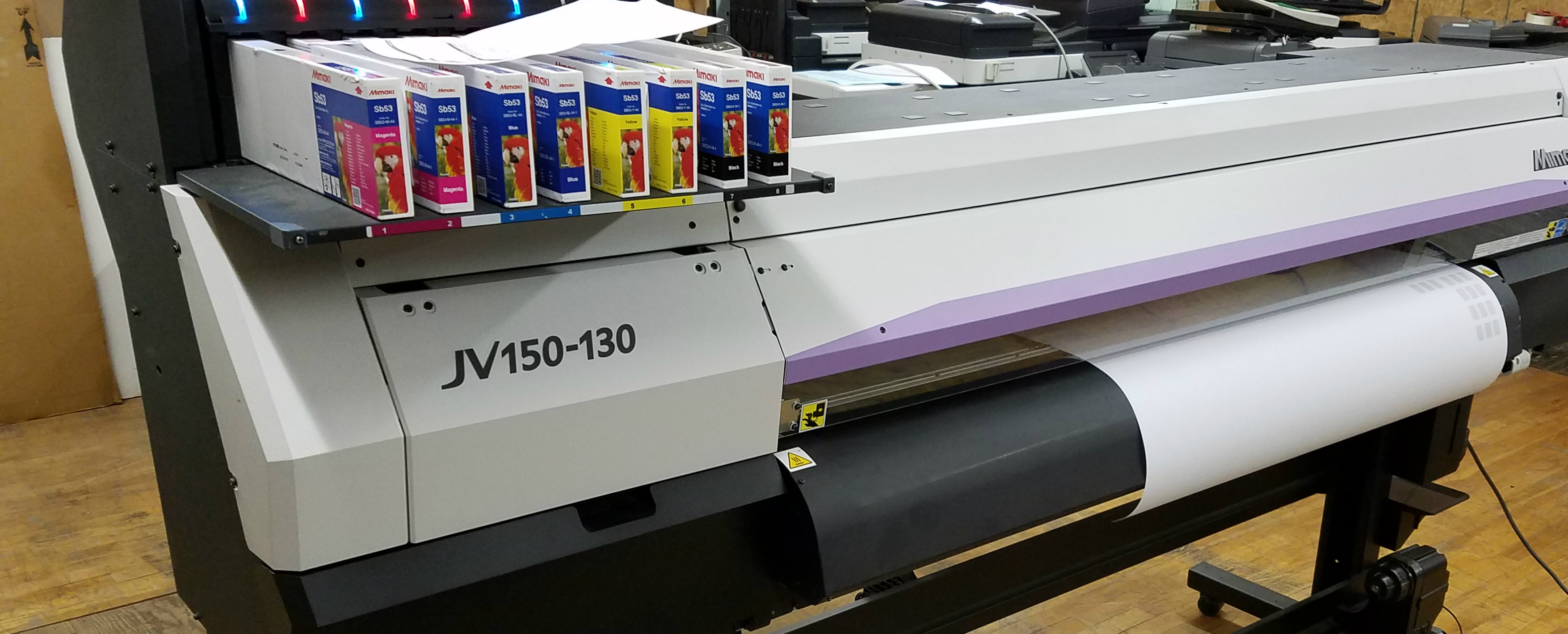 Mimaki JV150-130. Функция зажима материала