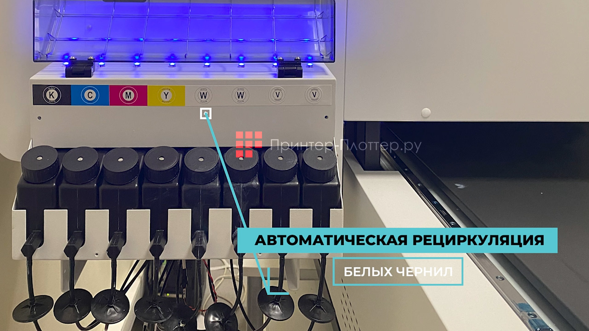 OSNUO OSN-6090 UV. Система рециркуляции белых чернил