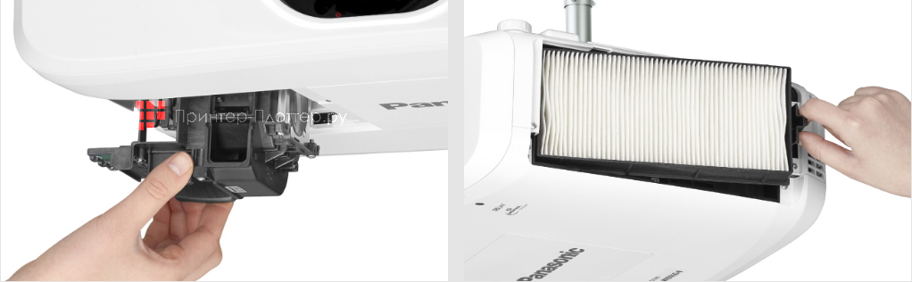 Panasonic PT-EX520E. Простая процедура замены лампы и фильтра