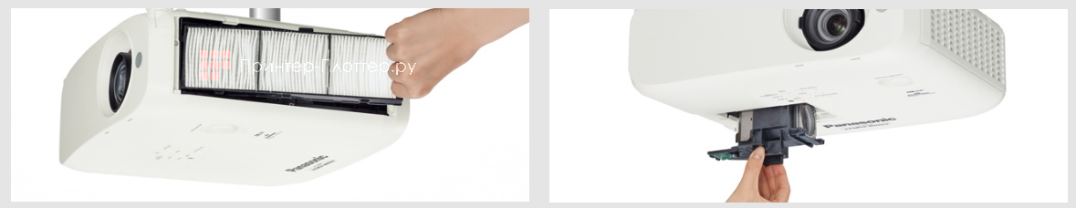 Panasonic PT-VZ585NE. Быстрая замена лампы и фильтра