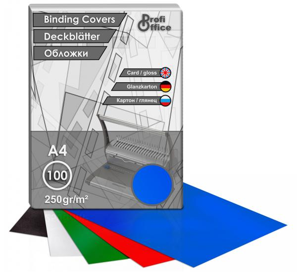 ProfiOffice Обложки ProfiOffice, A4, картон, глянцевые, синие, 100 шт. На выгодных условиях ProfiOffice Обложки ProfiOffice, A4, картон, глянцевые, синие, 100 шт. На выгодных условиях