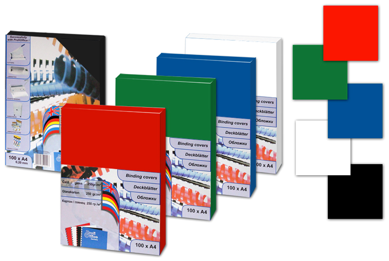 ProfiOffice Обложки ProfiOffice, A4, картон, глянцевые, синие, 100 шт ProfiOffice Обложки ProfiOffice, A4, картон, глянцевые, синие, 100 шт