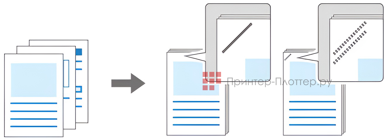 Ricoh IM C3010A. Сшивание напечатанных страниц
