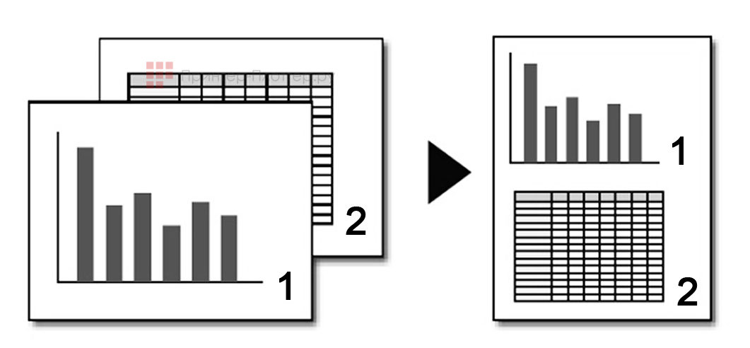 Riso CV 3230. Режим печати 2 в 1