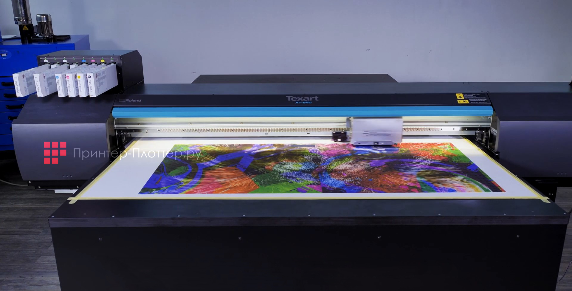 Roland Texart XT-640S-F300. Нанесение печати