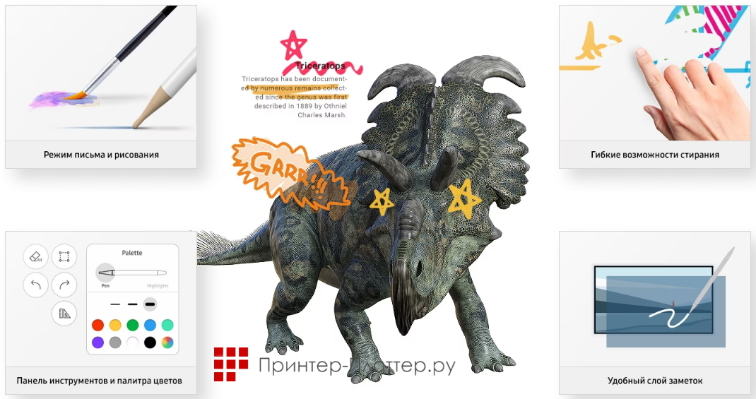 Samsung Flip WM55B. Интуитивный ввод текста и рисование