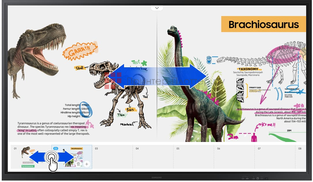 Samsung Flip WM85R. Простая навигация по контенту