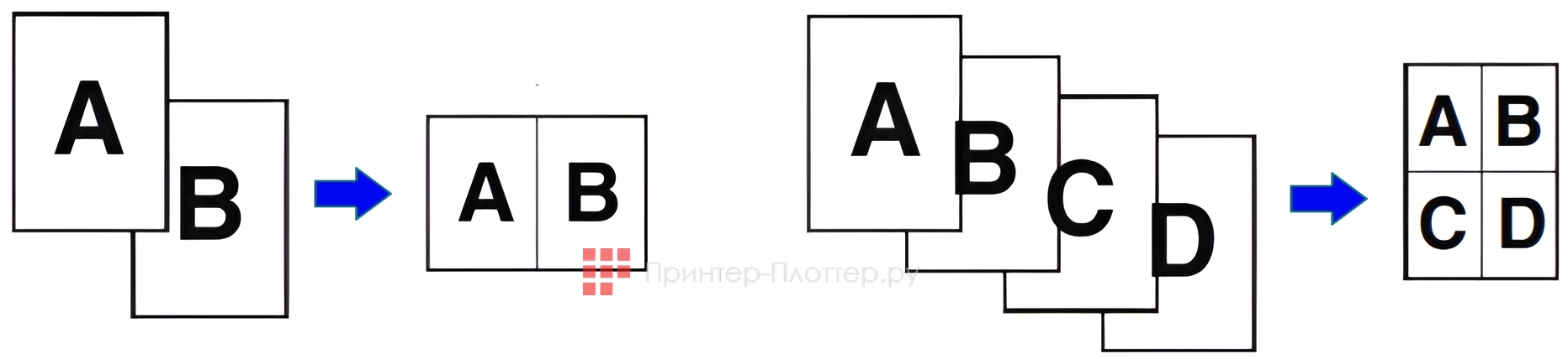 Sharp BP-50C65EU. Несколько оригиналов на одной странице