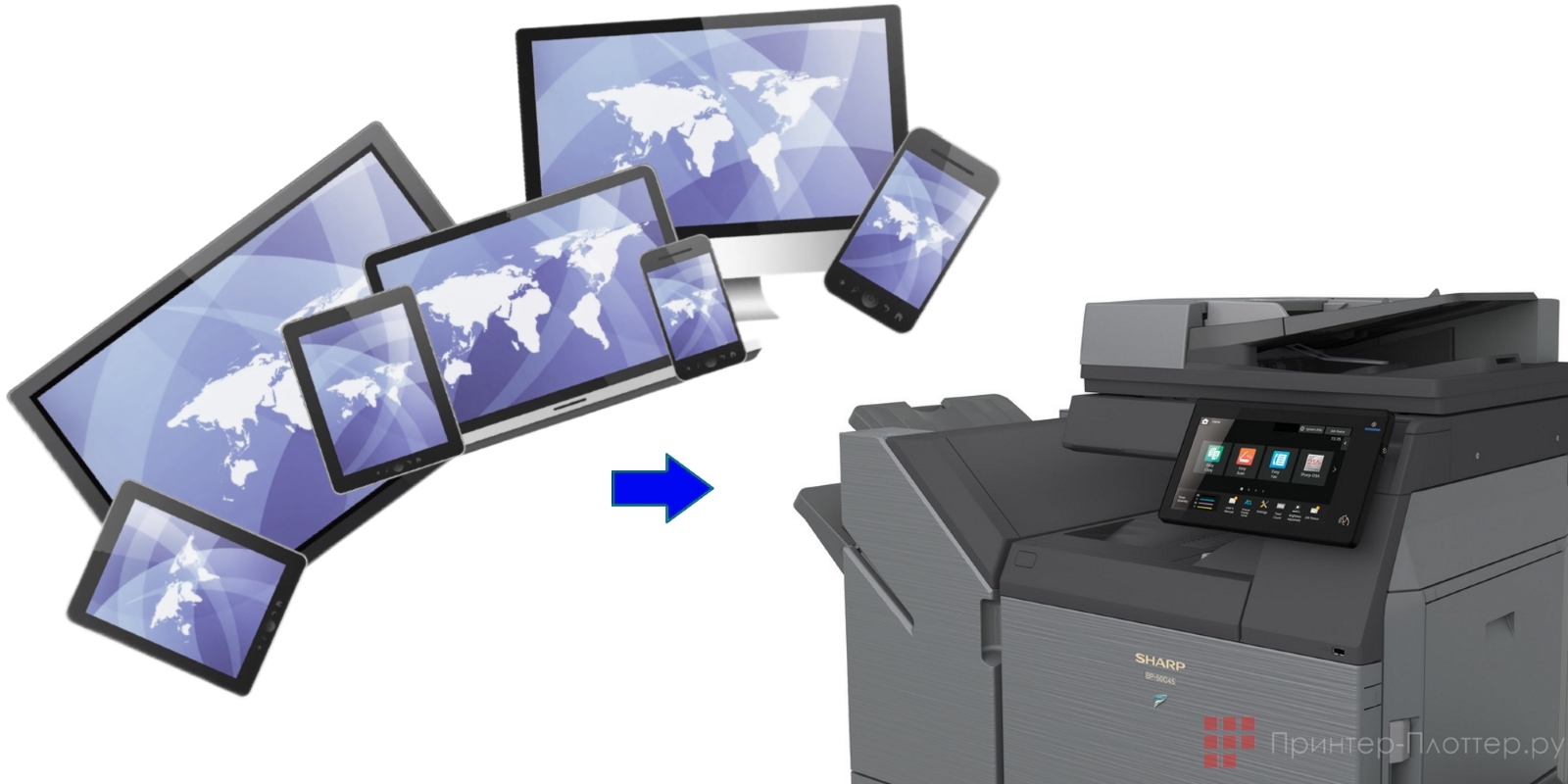 Sharp BP-70C45EU. Простое подключение