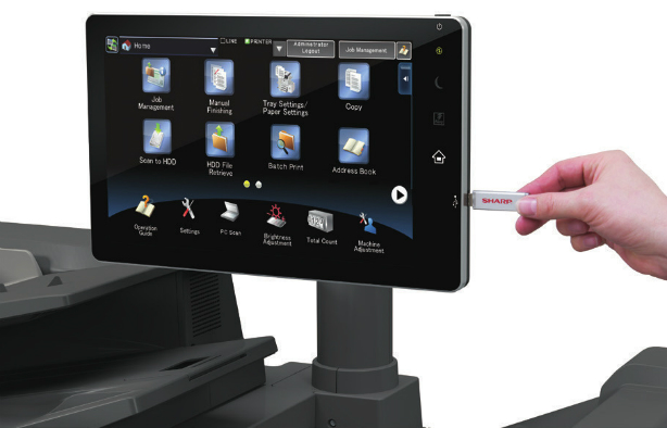 Sharp Hercules 2.5 MX-M1055. Порт USB