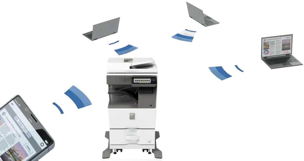 МФУ Sharp NANO IT 2 MX-B456WEU. Подключение по Wi-Fi