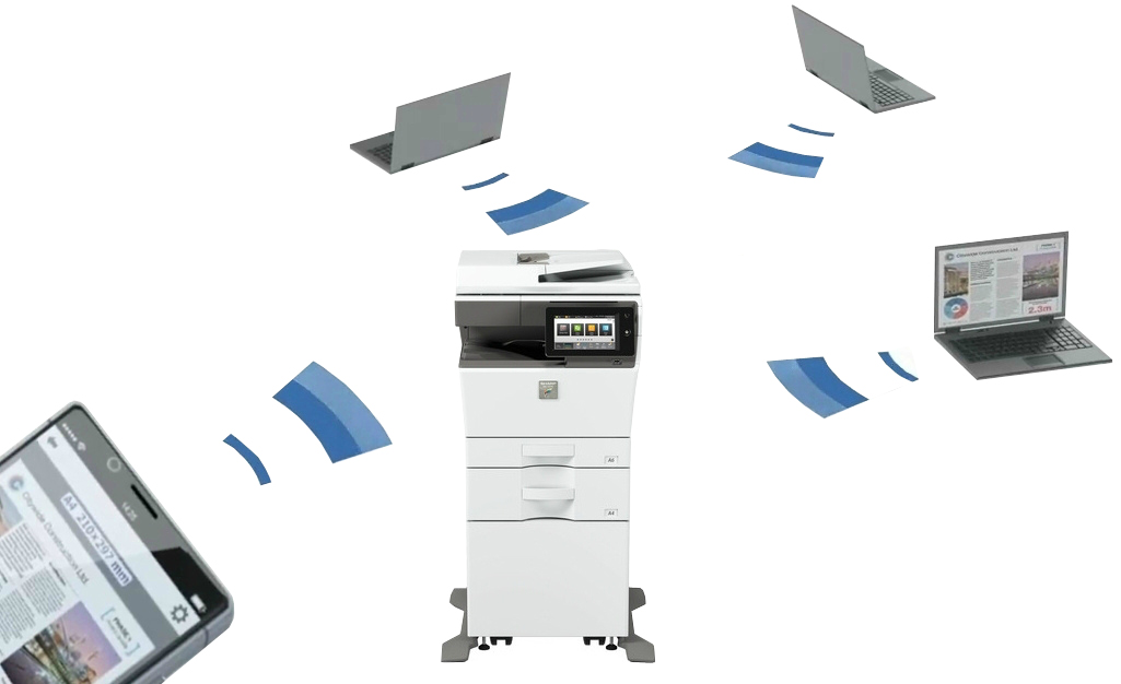 МФУ Sharp NEO 2 IT MX-C303WHEU. Беспроводное подключение