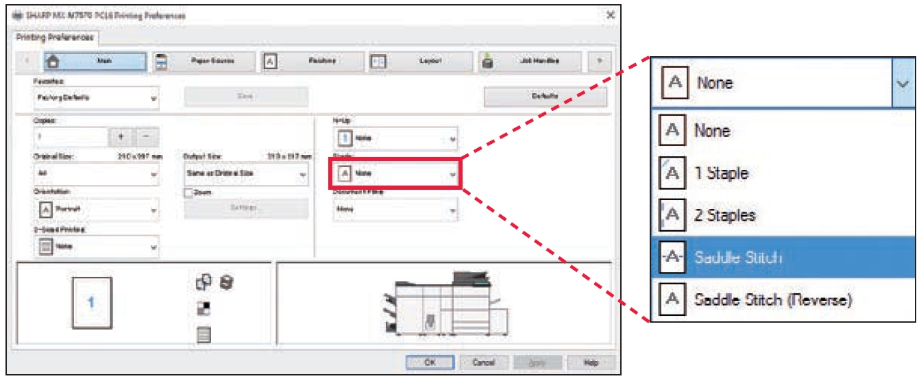МФУ Sharp NEO 2 IT MX-C304WHEU. Удобство использования драйвера печати