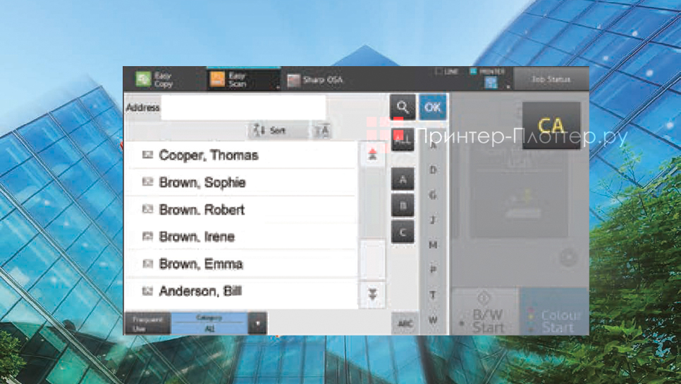 МФУ Sharp Taurus 2 MX-M6570EE. Адресная книга