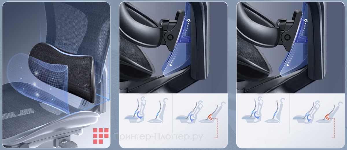 Sihoo C500-PRO-B101-JT. Система поясничной поддержки Domino 3D