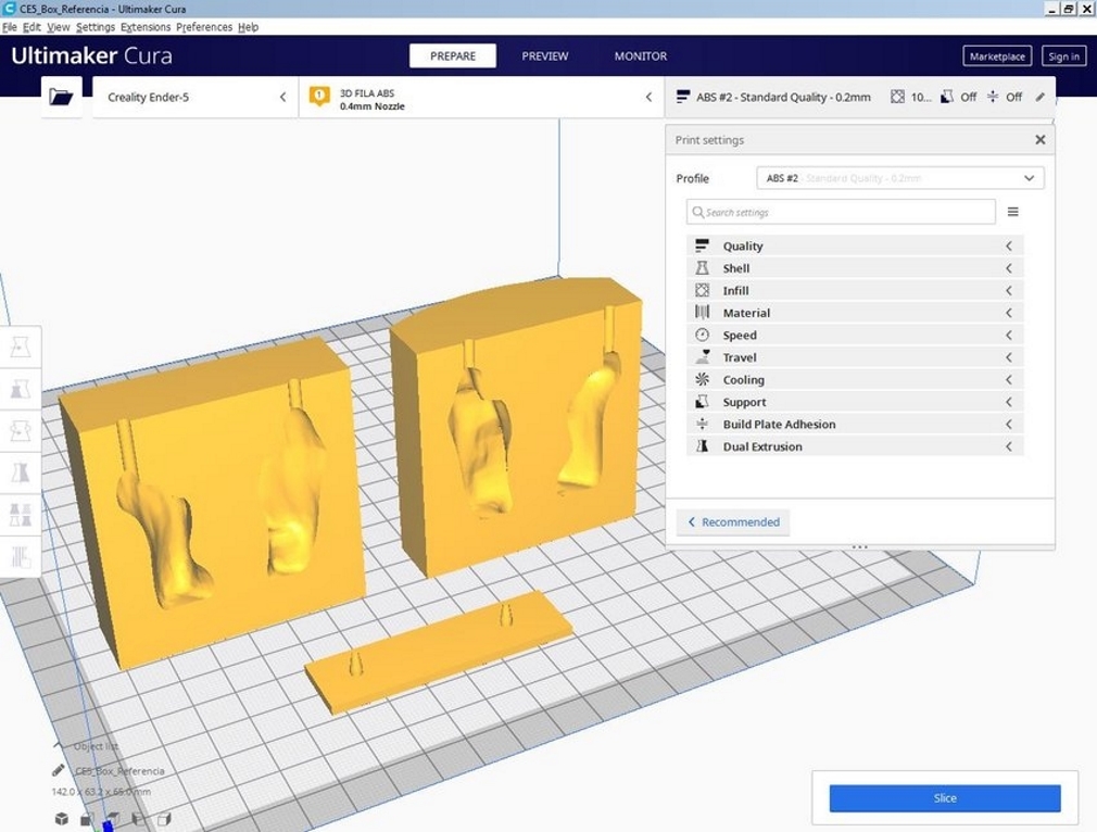 Stereotech Hybrid 540. Ultimaker Cura
