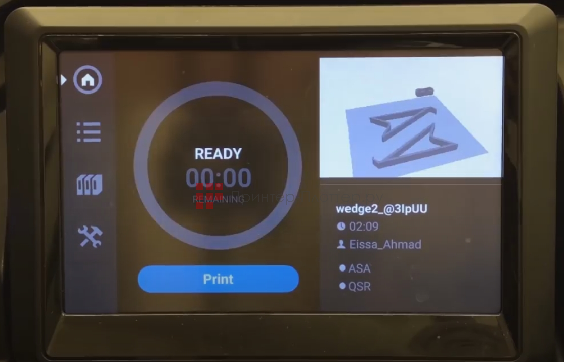 Stratasys F170. Сенсорный экран