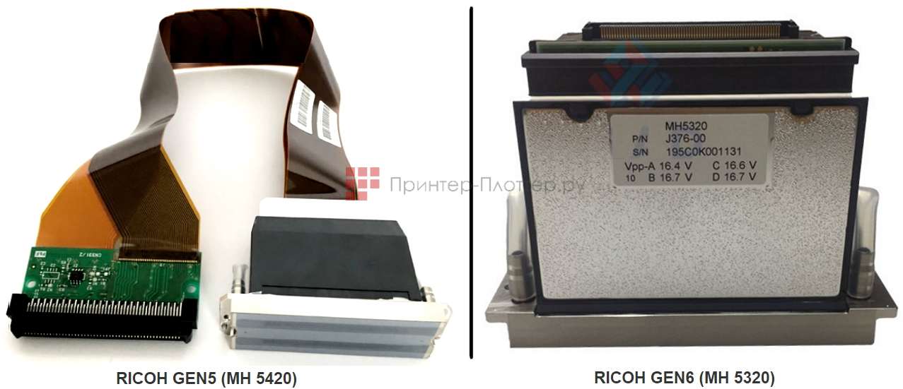 UVIP 3020. Печатающие головки RICOH