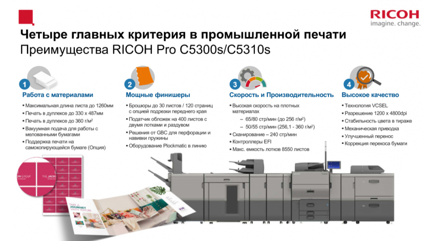 Преимущества Ricoh Pro C5300S, C5310S