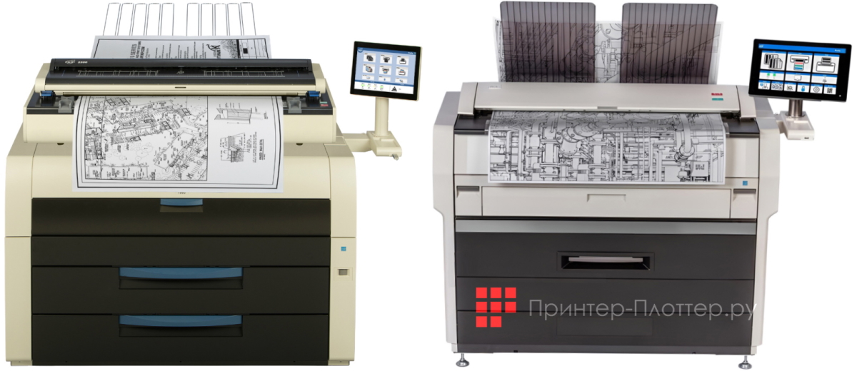 Монохромные твердочернильные лазерные плоттеры и широкоформатные МФУ