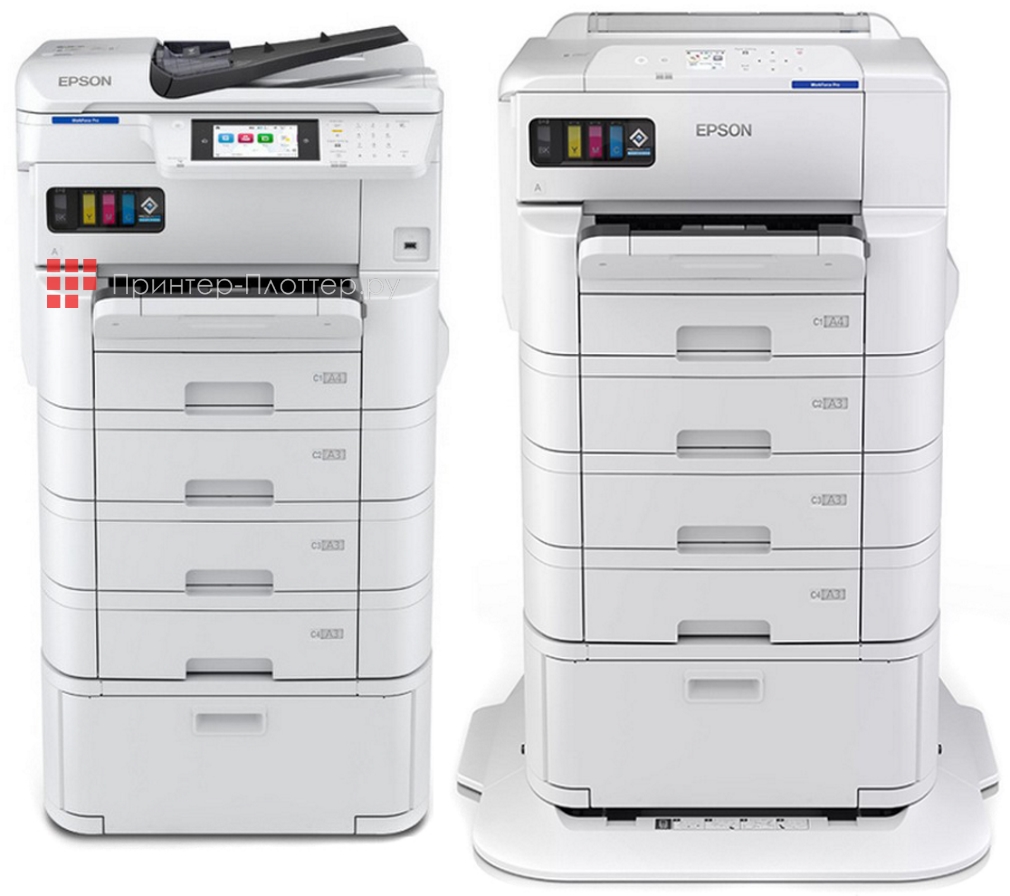 Новые МФУ Epson EM-C7100DWF и принтер EP-C7000DW. Емкости системы подачи бумаги