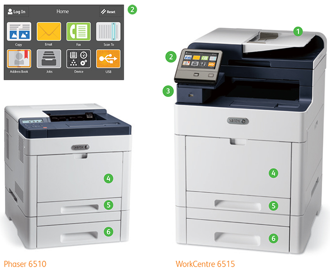 Xerox Phaser 6510 и Xerox WorkCentre 6515. Конструктивные особенности