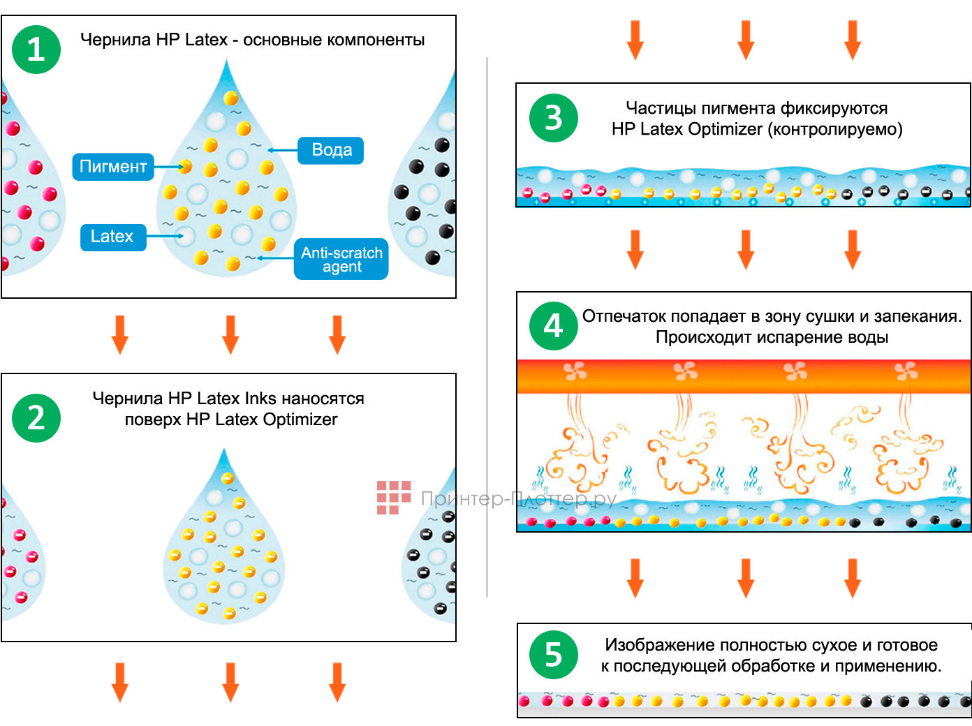 Схема технологии латексной печати