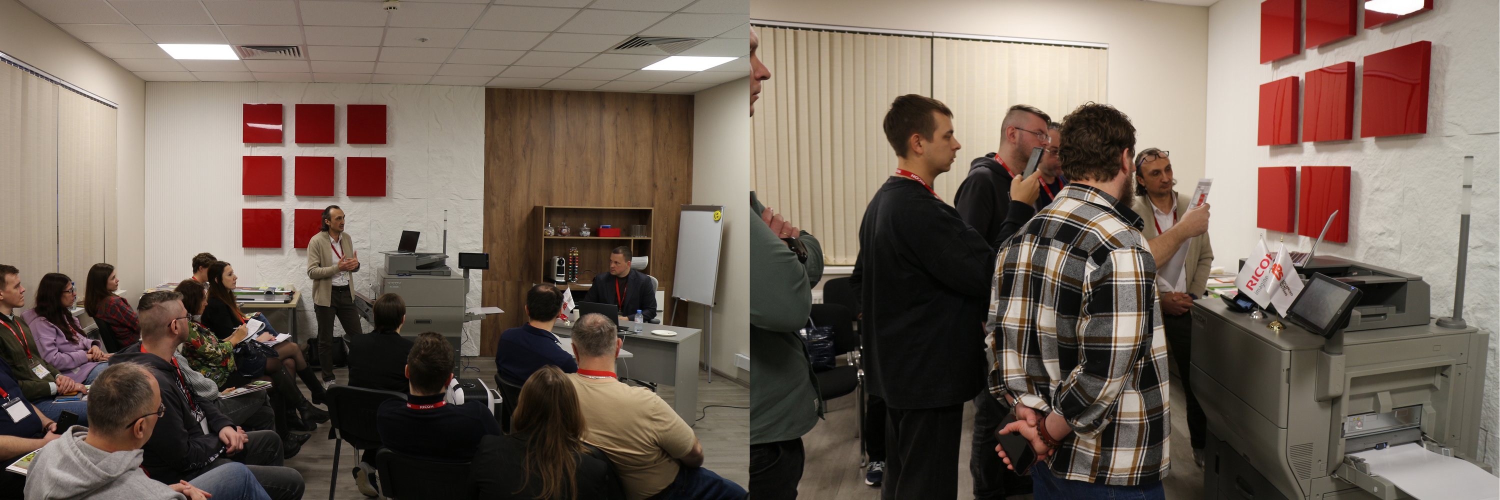 Новая ЦПМ Ricoh 5400 &mdash; презентация в демозале Принтер-Плоттер.ру. Презентация Ricoh C5400s