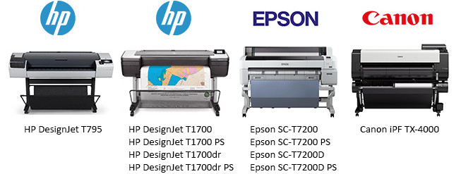 Сравнение плоттеров HP T795, T1700, Epson SC-T7200 и Canon TX-4000